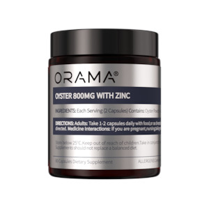 Supplements And Superfoods: ORAMA Oyster 800mg with Zinc 60 Capsules