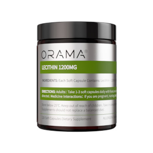Supplements And Superfoods: ORAMA Lecithin 1200mg 120 Soft Capsules