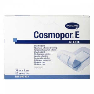 Pharmacy: Cosmopor E Steril Absorbent Adhesive Dressing 10cm x 8cm 1 Piece