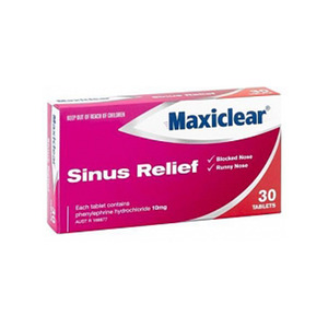 Pharmacy: Maxiclear Sinus Relief tablets  30 tablets