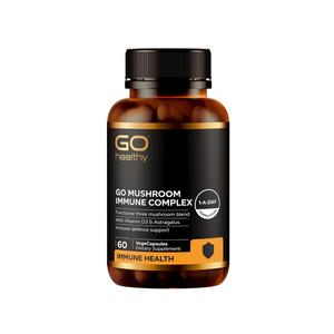 Supplements And Superfoods: GO Healthy Immune Mushroom Complex 60 VegeCapsules