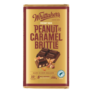 Whittaker's Peanut Caramel Brittle Creamy Milk Chocolate Block 250g