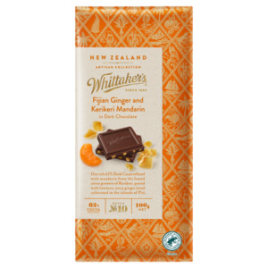 Whittaker's Fijian Ginger & KeriKeri Mandarin Chocolate Block 100g