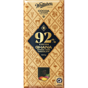 Whittaker's Cocoa Lovers Collection 92% Ghana Dark Chocolate Block 100g