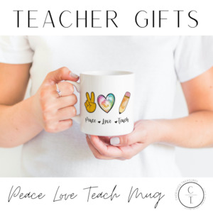Peace Love Teach mug