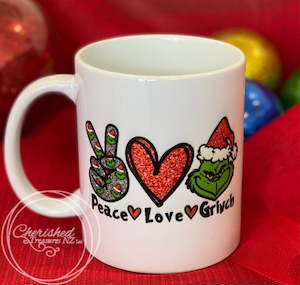 Peace, Love, Grinch Christmas Mug