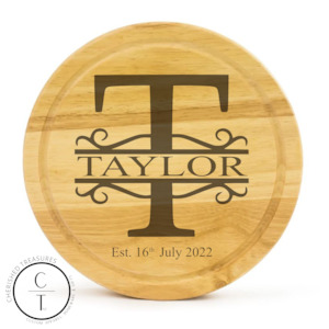 Custom Gifts: Custom Engraved Cheese Board