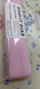Cotton Bias And Stretch Binding: Bias Binding 25mm Baby Pink