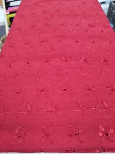 Embridery Anglaise Fabric Red