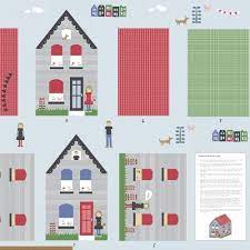 Children Babies Quilt Panels: Panel House Neighbourhood