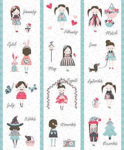 Children Babies Quilt Panels: Abbies Garden Panel by Riley Blake