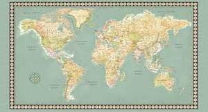 Quilt Panels: Meridian World Map