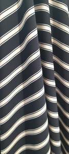 Fashion Fabrics: Polyester Stripe 150cm Navy