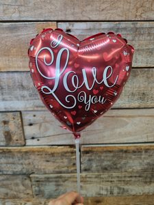 Love You' Stick Balloon - Cherrywood Florist Tauranga