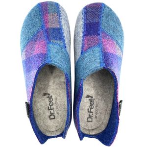 Slippers: DR FEET HILDA PURPLE TARTAN