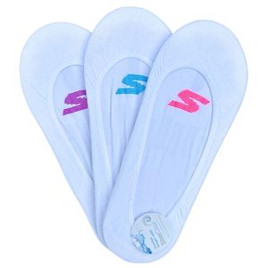 SKECHERS 3PK MICROFIBRE SUPERLOW LINER SOCKS WHITE
