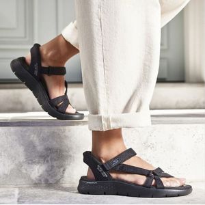 SKECHERS SLIP-INS GO WALK FLEX ILLUMINATE SANDAL BLACK