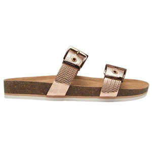 Frankie4: FRANKIE4 SANDY III ROSE GOLD LIZARD EMBOSS