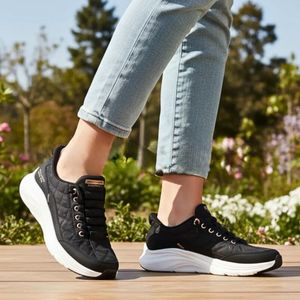 SKECHERS SLIP-INS CONTOUR FOAM COZY FIT GOLDEN HOUR BLACK ROSE GOLD
