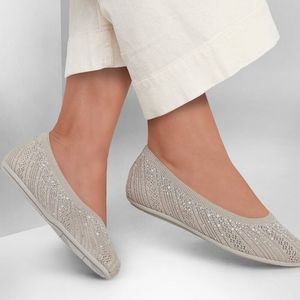 Flats 1: SKECHERS CLEO 2.0 GLITZY DAZE TAUPE
