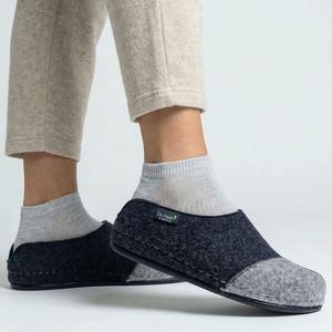 Slippers: DR FEET HILDA GREY MIX
