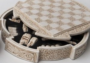 Products: Isle of Lewis Compact Celtic Chess Set Cream REDUCED PRICE