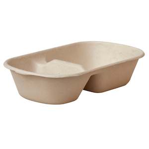Takeaway Containers: GREEN CHOICE Sugar Cane 2 Compartment Food Box - 2 Sizes - 500pcs
