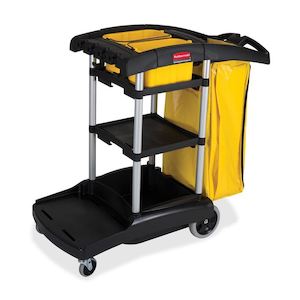 For Your Business: Rubbermaid Janitorial Cleaning Cart, High Capacity, Black