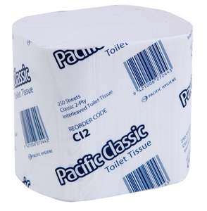 Systems Toilet Tissue: Pacific Hygiene Classic 2 Ply Interleaved Toilet Tissue - 250 sheets/pack, 36 packs/case