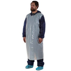 Disposable Clothing: Hytec White LDPE Apron - Disposable