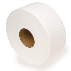 Systems Toilet Tissue: Pacific Hygiene Deluxe 1 Ply Jumbo Toilet Roll - 500m/roll, 8 rolls/case