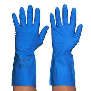 Disposable Clothing: Blue Nitrile Heavy Duty Gloves, Blue  Large Only.  12 Pair