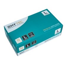 Disposable Clothing: Hytec Natural Latex Gloves, Low Powder, 100/pack