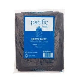 Rubbish Bags: Pacific Garbage Bag Black, 80L - 50 bags/pack