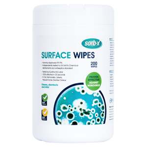 Sorb X Wipers: Sorb-X Surface Wipes - 200 wipes/tub