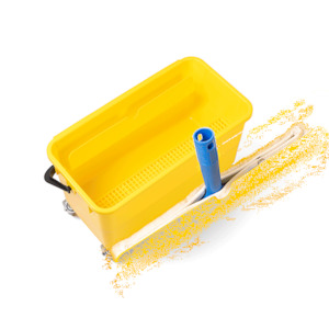 Mopping Buckets: FILTA Window & Flat Mop Bucket with Wheels and Trays - 22L - Yellow