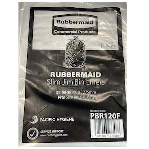 Rubbermaid Commercial: Rubbermaid Slim Jim Bin Liners Clear, 87L - 25 bags/pack 8/case.