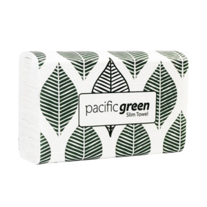 Slim Towels: Pacific Green Recycled Slim Towel 23cm x 21cm - 4000 Sheets - 250 sheets/pack, 16 packs/case