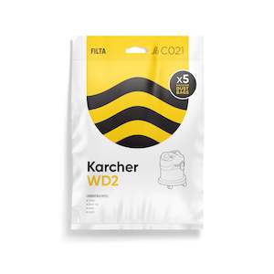FILTA Vacuum Bags to suit Karcher WD2 - 5 Pack ( C021)
