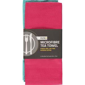 FILTA XL Microfibre Tea Towel - Bulk Buy 10 x 2 pack (45CM X 70CM) 2 Colour
