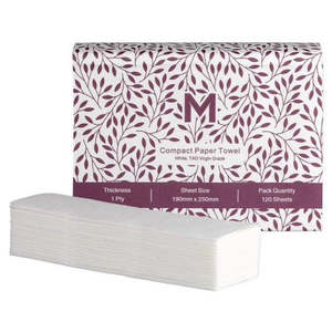Trim Towels: MATTHEWS Luxury TAD Compact Paper Towel - White, 1 Ply, 190mm x 250mm, FSC® Mix (2400)