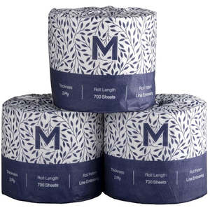 MATTHEWS Wrapped 2 Ply Toilet Roll - 700 sheets/roll, 48 rolls/case