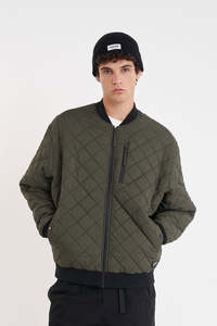 Mens Sale: Rev Quilted Bomber Jacket - Cypress