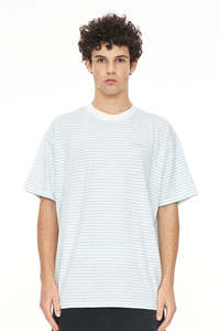 Mens Sale: Stripe Block Tee - Club Blue/Chalk