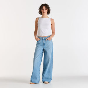 Denim Jeans: Mid A-Line Jean - Blue Edge