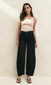 Varsity Barrel Jeans - Black Wash