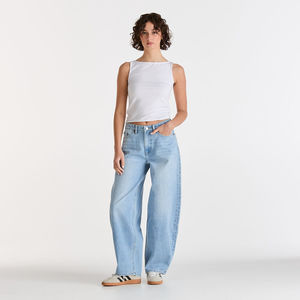 Denim Jeans: Mid Barrel Jean - Brightside Fade