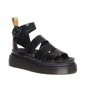 Doc Martens Womens: Clarissa Quad Flower 3 Strap Sandal - Black Oxford