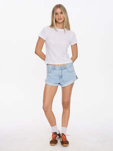 Remi Rolled Low Rise Baggy Short - Serenity Blue