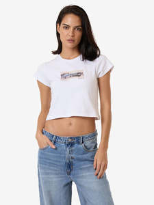 Thrills Womens: Paradise Wheels Mini Tee - White